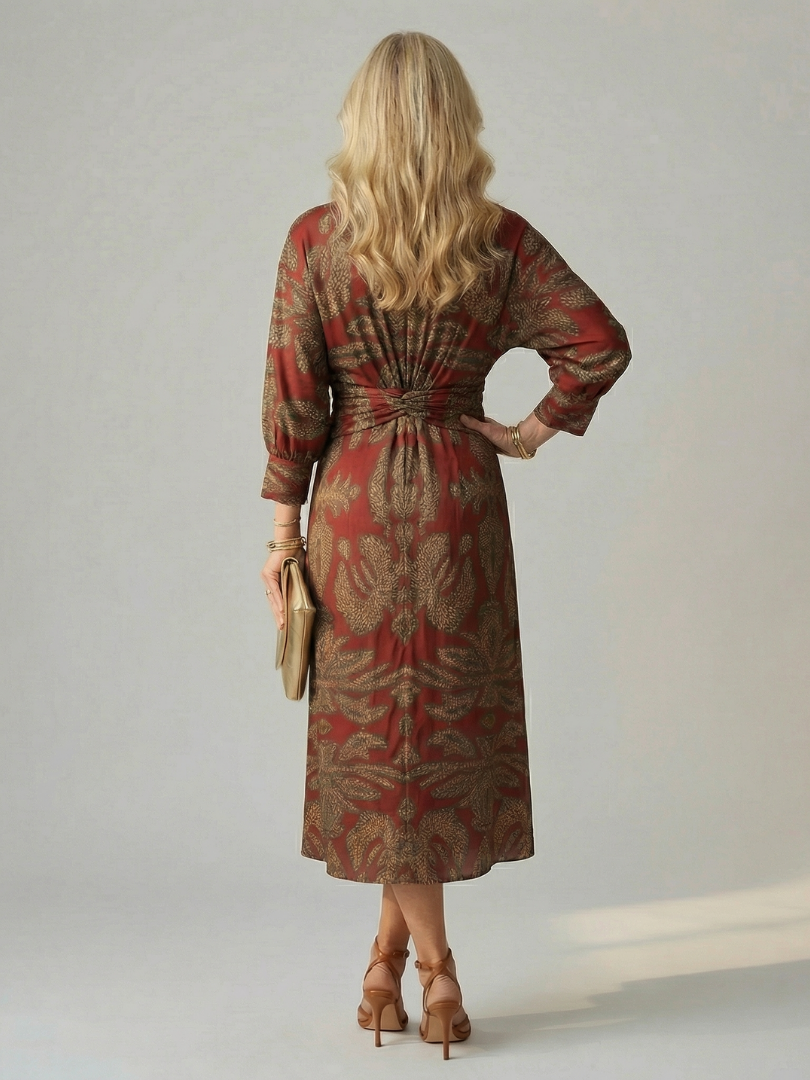 Naomi™ | Natural Wrap Midi Dress