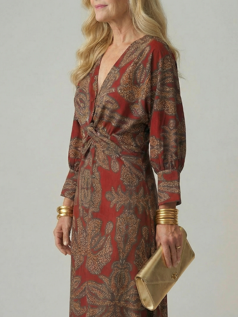 Naomi™ | Natural Wrap Midi Dress