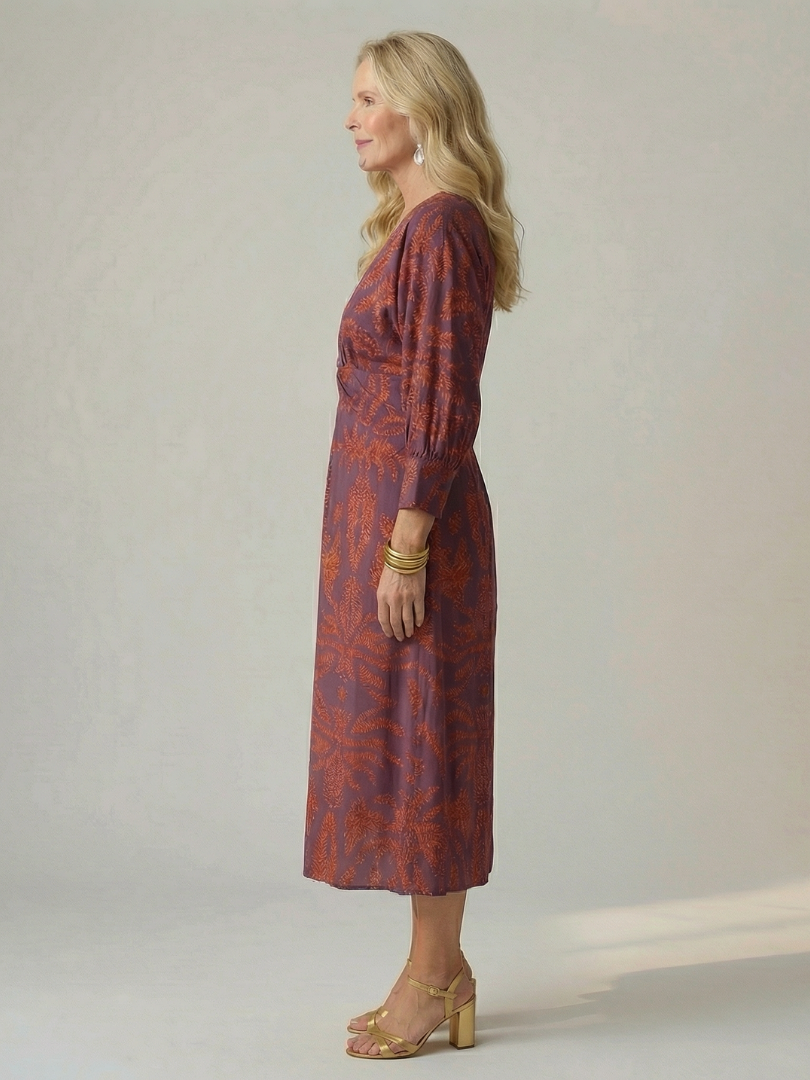 Naomi™ | Natural Wrap Midi Dress