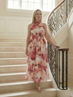 Thea™ | Pleated Waist Stripe Midi Dress