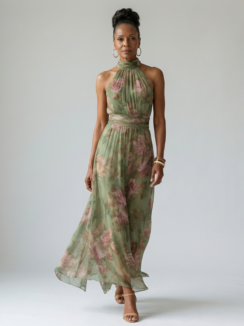 Mirelle™ | Gathered Halter Midi Dress
