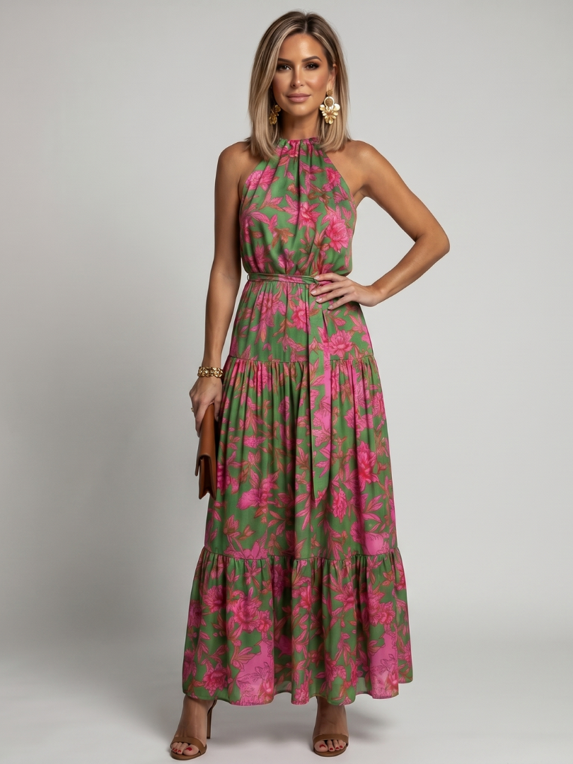 Rowen™ | Draped Halter Midi Dress