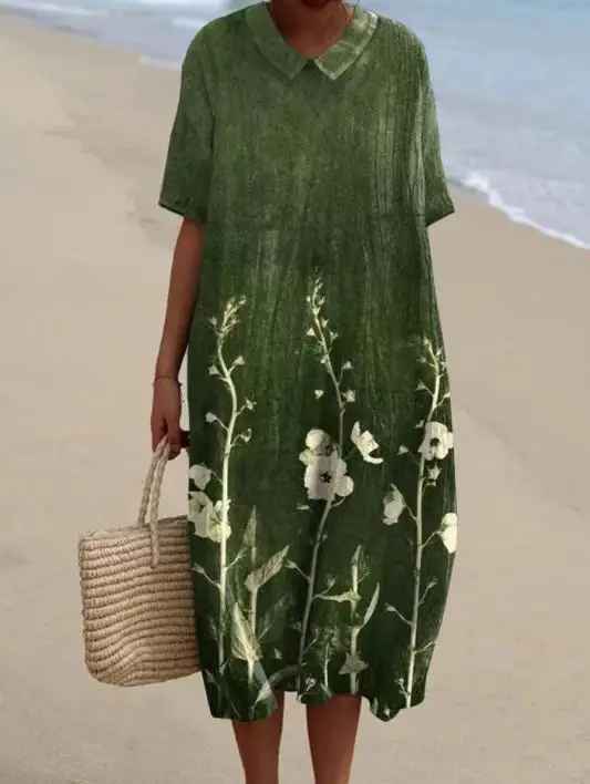 Vintage inspired floral maxi dress for women, featuring a comfortable and stylish design.