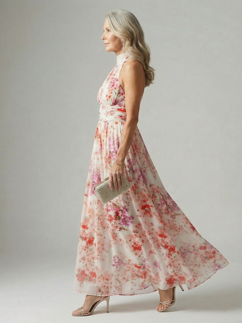 Sienna™ | Gathered Halter Midi Dress