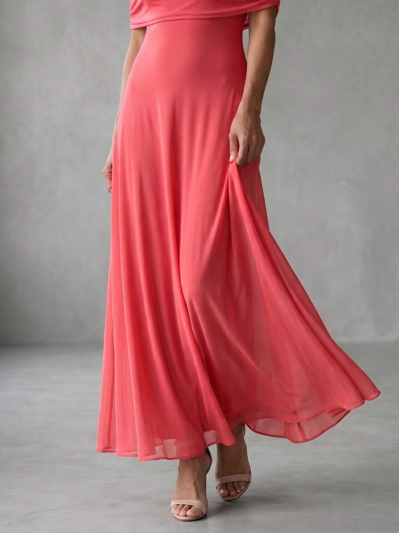 June™ | Off Shoulder Draped Midi Dress
