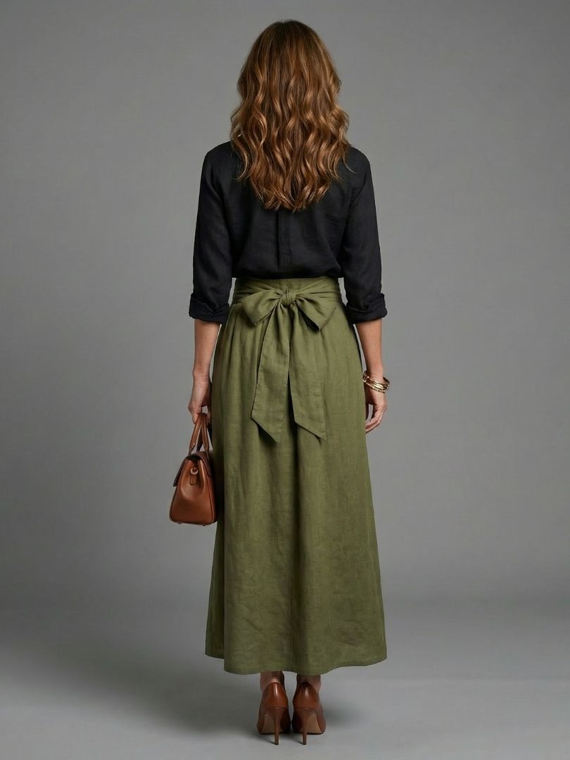 Veronica two-piece set including a blouse and a flowy midi skirt