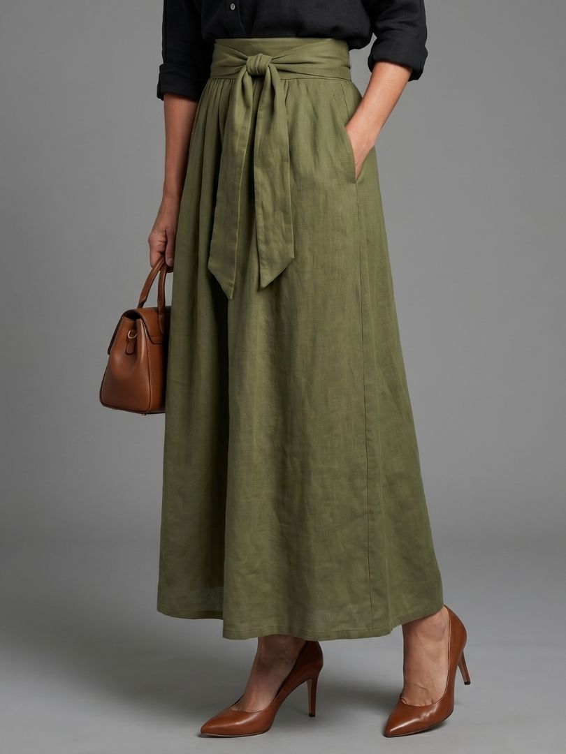 Female fashion two-piece set: Veronica blouse and midi skirt