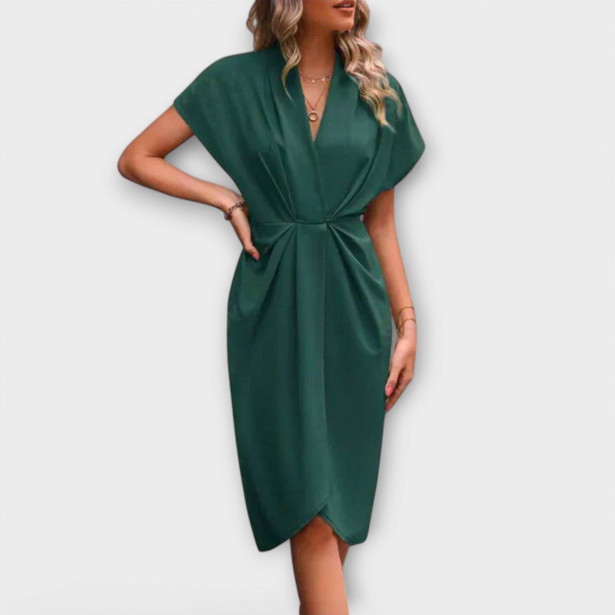 Fashionable midi dress with a bow by Dana