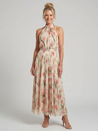 Floral halter neck midi dress by Aurelia