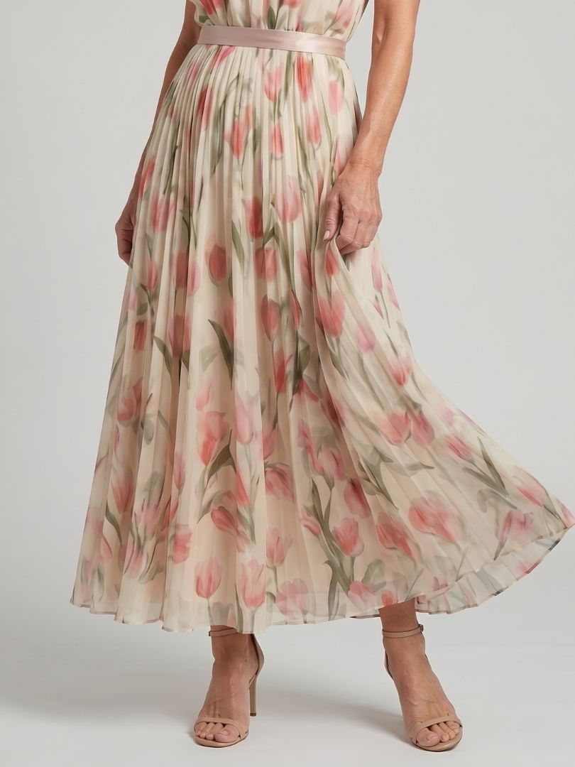 Aurelia™ | Halter Neck Floral Midi Dress