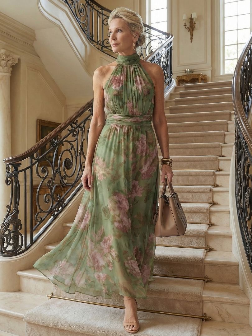 Mirelle™ | Gathered Halter Midi Dress