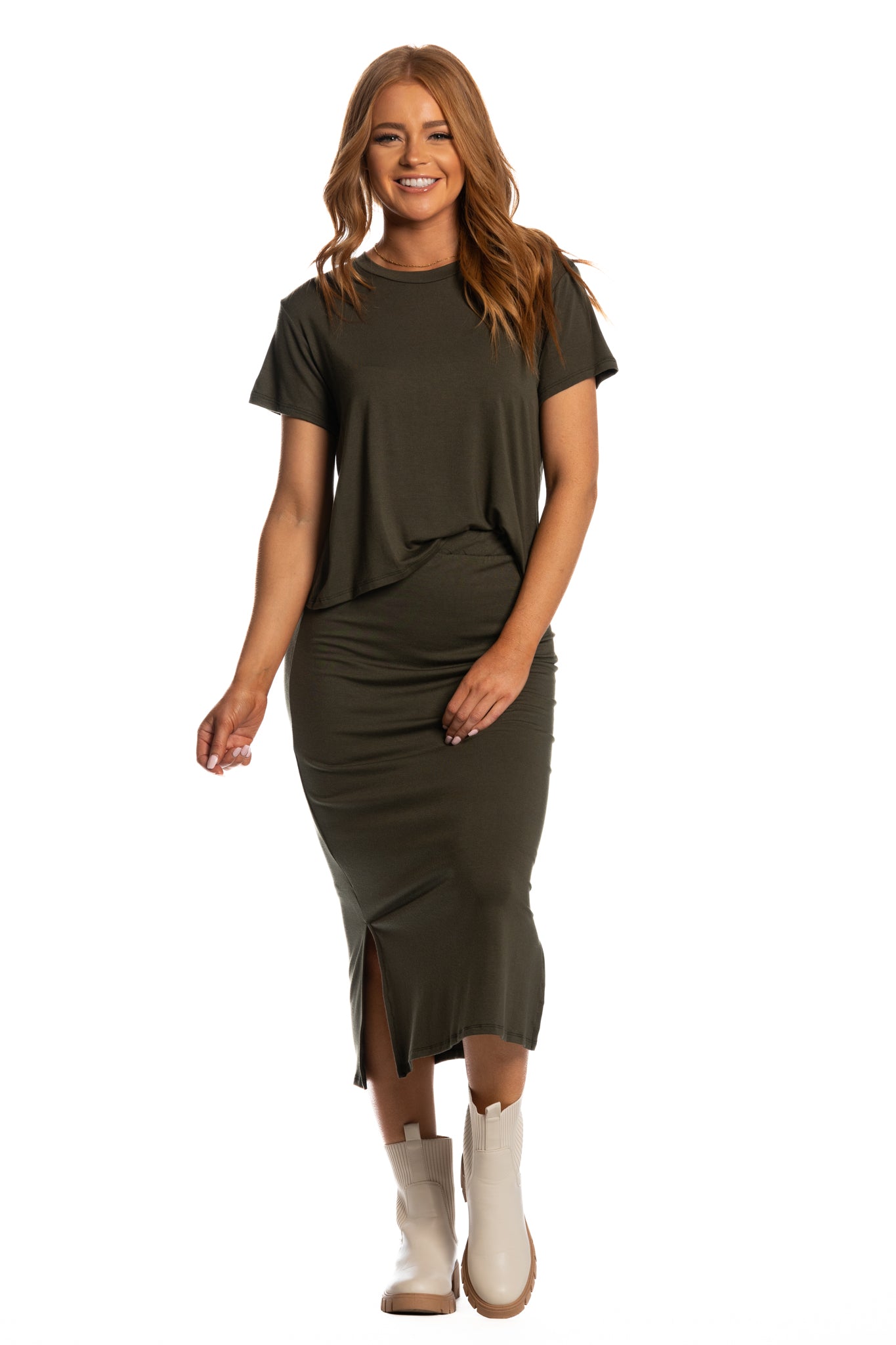 Brigitte Brianna Motion Tee & Runaround Skirt Set - SexyModest Boutique