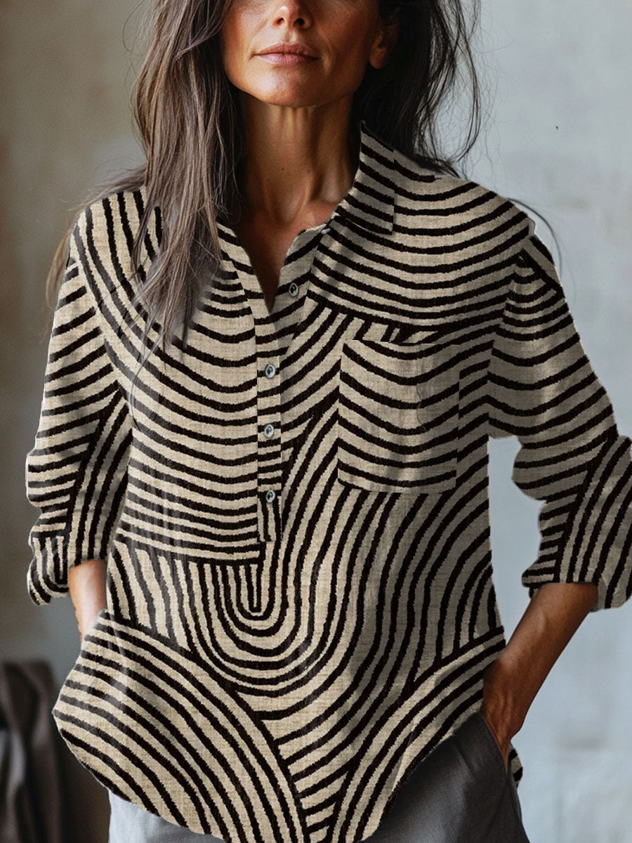 Abstract Striped Print Shirt