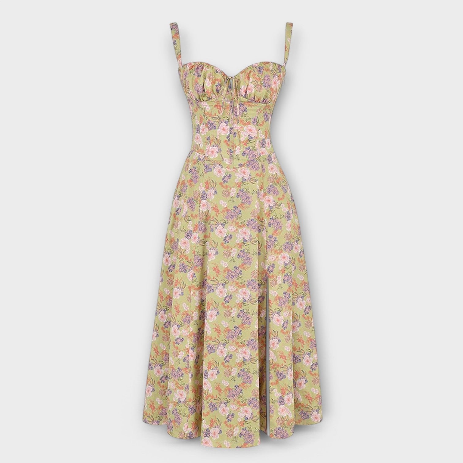 Midi corset dress with low back
