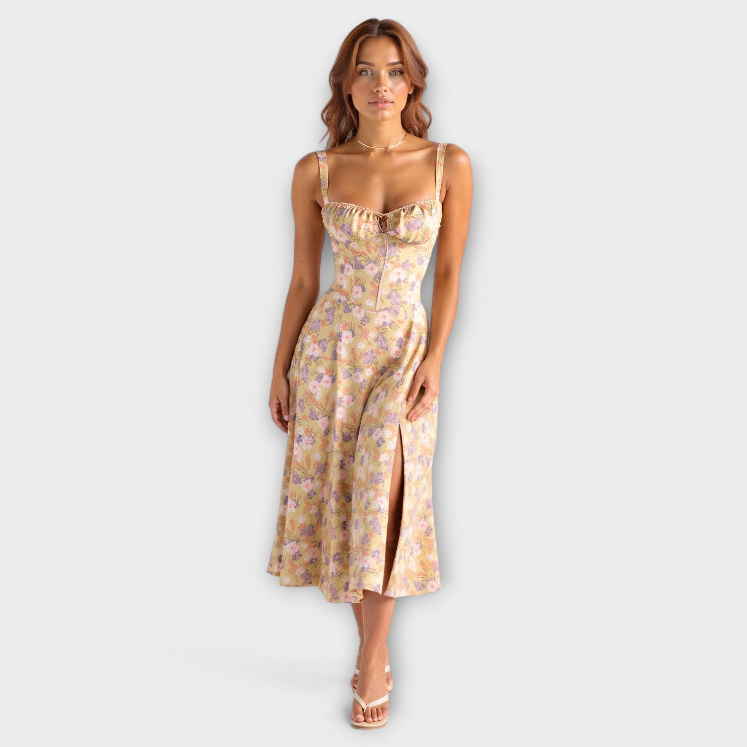 Casual midi corset dress for women